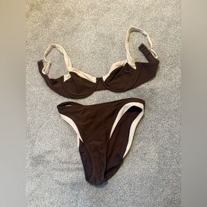 Brown and Cream Bikini